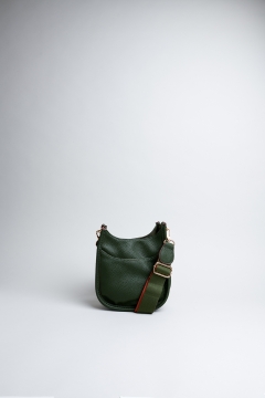 Handbag Wide Strap Snap Button Dark Green